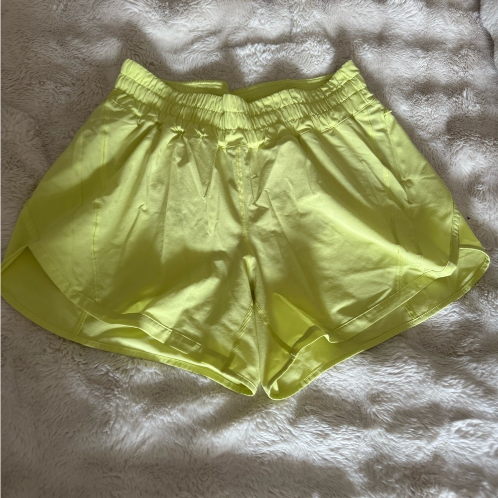 Lululemon Women's Yellow tracker Shorts